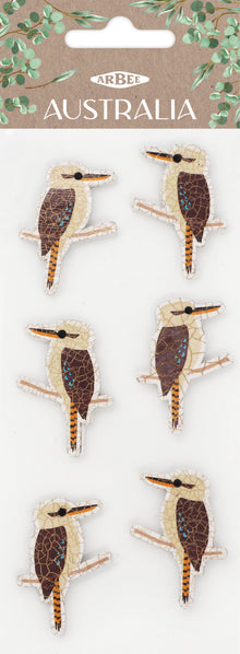White Smoke Aarbee Australian Kooka Stickers 6Pcs Paper Craft
