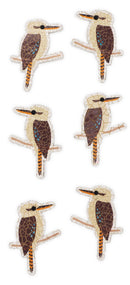 White Smoke Aarbee Australian Kooka Stickers 6Pcs Paper Craft