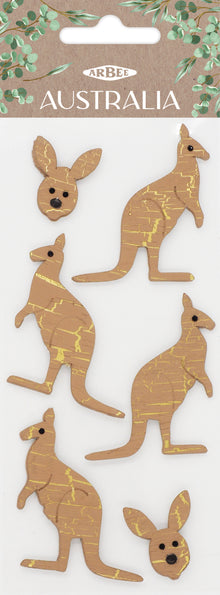 Lavender Aarbee Australian Stickers Kanga 6Pcs Paper Craft
