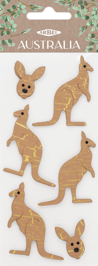 Lavender Aarbee Australian Stickers Kanga 6Pcs Paper Craft