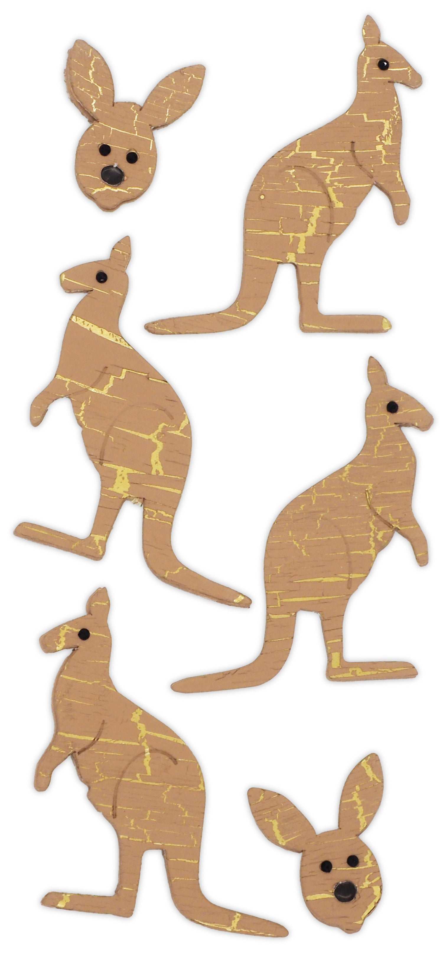 White Smoke Aarbee Australian Stickers Kanga 6Pcs Paper Craft