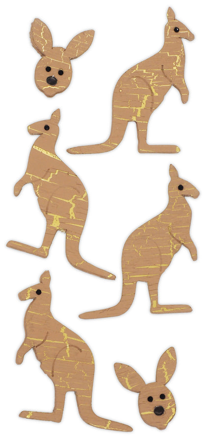 White Smoke Aarbee Australian Stickers Kanga 6Pcs Paper Craft