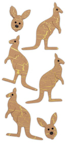 White Smoke Aarbee Australian Stickers Kanga 6Pcs Paper Craft
