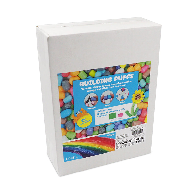 White Smoke Building Puffs 400Pc Kids Craft Basics