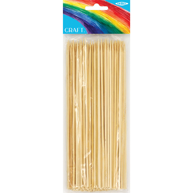 Light Goldenrod Wood Bamboo Skewers 100Pc Kids Craft Basics