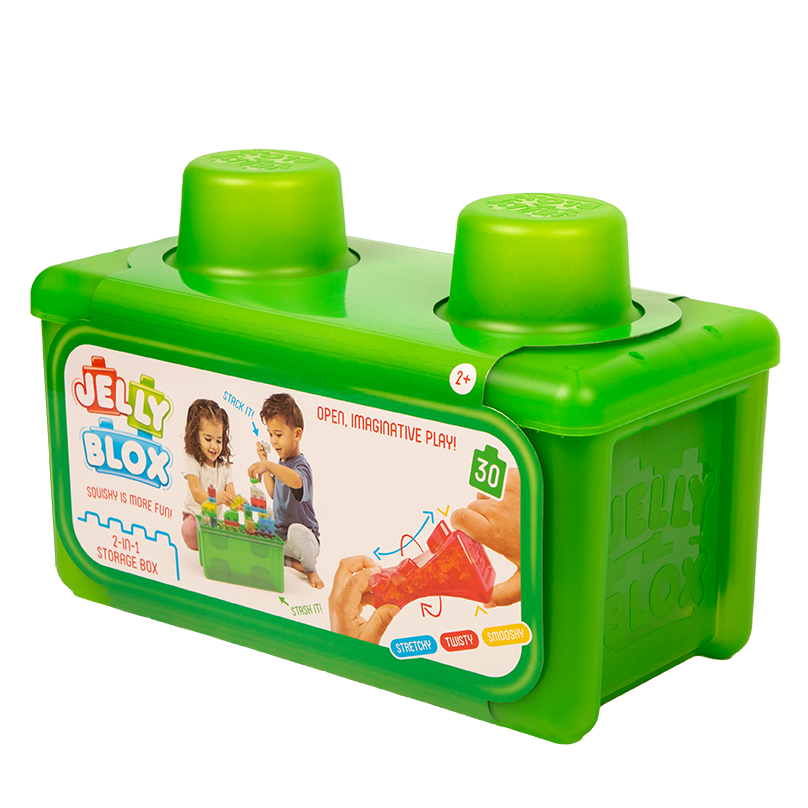 Black Jelly Blox - Stash & Stack 2 in 1 Storage Case Sensory Building & Construction Toys