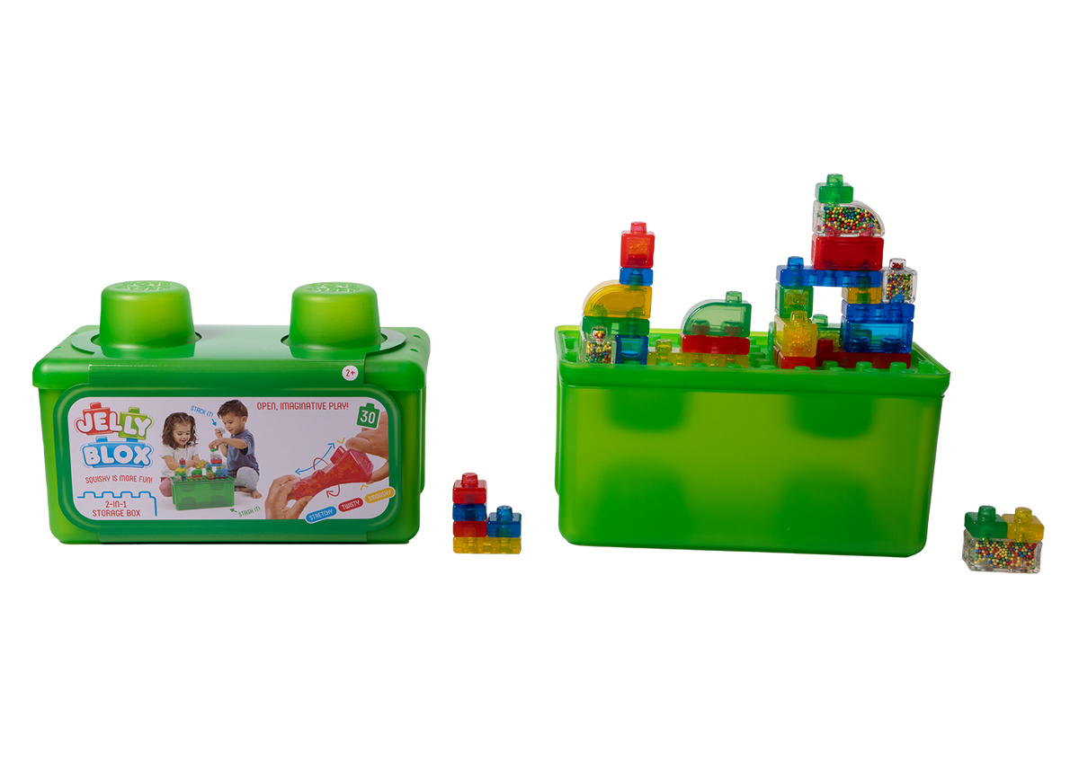Black Jelly Blox - Stash & Stack 2 in 1 Storage Case Sensory Building & Construction Toys