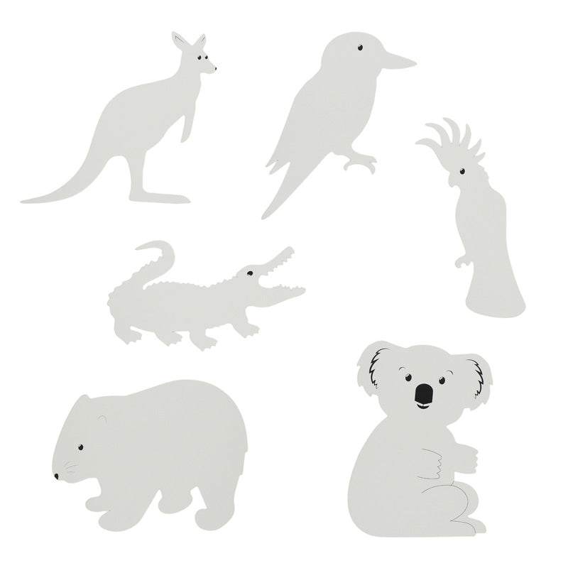 White Smoke Card Diy Aus Animal Shapes 18Pc Kids Craft Basics