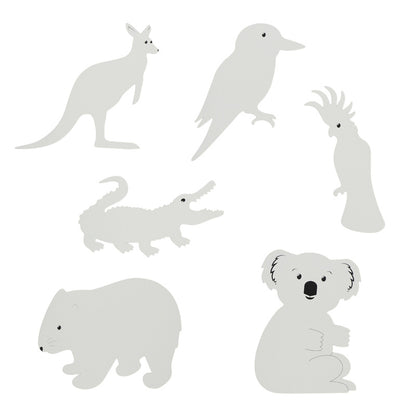 White Smoke Card Diy Aus Animal Shapes 18Pc Kids Craft Basics
