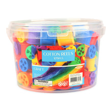 White Smoke Cotton Reels Plastic 120Pc Kids Craft Basics