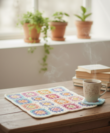 Rosy Brown Yarn Crochet Squares 12Pc Crochet