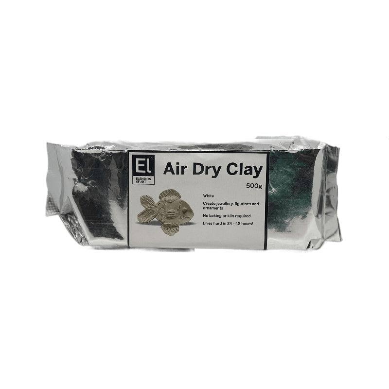 Dark Gray Elements of Art Air Dry Clay, White, 500g Non Hardening Clays