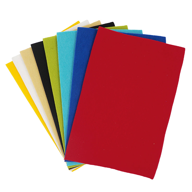 White Smoke Felt Wool Blend Sheets Assorted A4 24Pc Kids Craft Basics