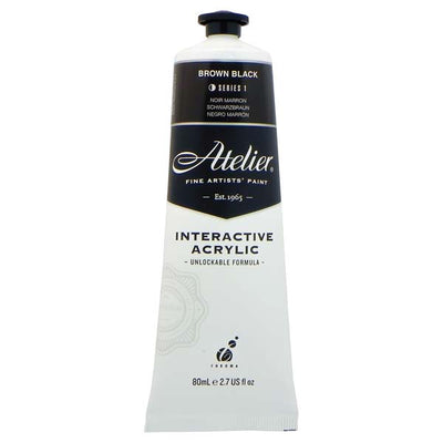 White Smoke Atelier Interactive Artists Acrylic Paint,  Brown Black S1 80ml Acrylic Paints