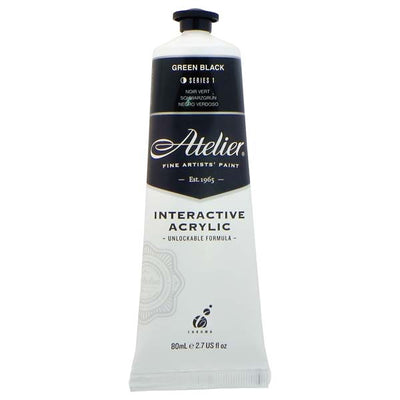 White Smoke Atelier Interactive Artists Acrylic Paint,  Green Black S1 80ml Acrylic Paints