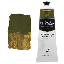 White Smoke Atelier Interactive Artists Acrylic Paint,  Olive Green S1 80ml Acrylic Paints