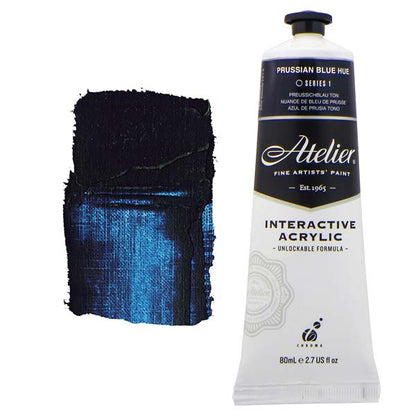 White Smoke Atelier Interactive Artists Acrylic Paint,  Prussian Blue Hue S1 80ml Acrylic Paints
