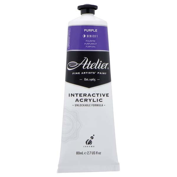 White Smoke Atelier Interactive Artists Acrylic Paint,  Purple S1 80ml Acrylic Paints