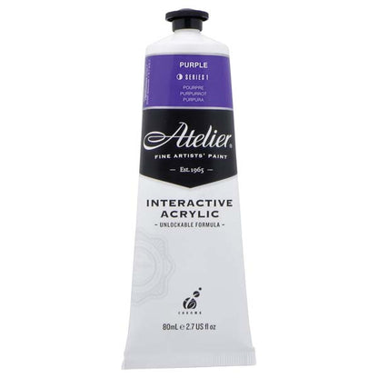 White Smoke Atelier Interactive Artists Acrylic Paint,  Purple S1 80ml Acrylic Paints