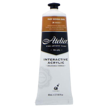 White Smoke Atelier Interactive Artists Acrylic Paint,  Raw Sienna Dark S1 80ml Acrylic Paints