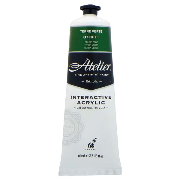 White Smoke Atelier Interactive Artists Acrylic Paint,  Terre Verte S1 80ml Acrylic Paints
