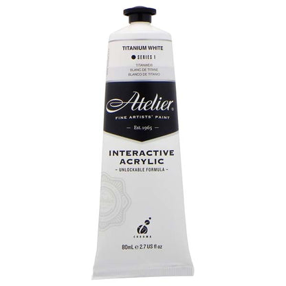 White Smoke Atelier Interactive Artists Acrylic Paint,  Titanium White S1 80ml Acrylic Paints