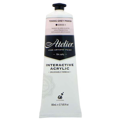 White Smoke Atelier Interactive Artists Acrylic Paint,  Toning Grey Pinkish S1 80ml Acrylic Paints
