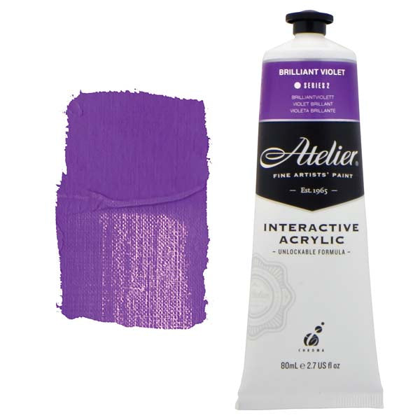 White Smoke Atelier Interactive Artists Acrylic Paint,  Brilliant Violet S2 80ml Acrylic Paints