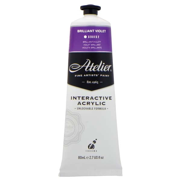 White Smoke Atelier Interactive Artists Acrylic Paint,  Brilliant Violet S2 80ml Acrylic Paints