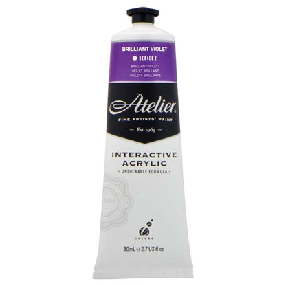 White Smoke Atelier Interactive Artists Acrylic Paint,  Brilliant Violet S2 80ml Acrylic Paints