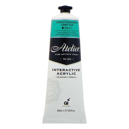 White Smoke Atelier Interactive Artists Acrylic Paint,  Cobalt Turquoise Light Hue S2 Acrylic Paints
