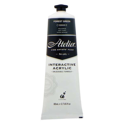 White Smoke Atelier Interactive Artists Acrylic Paint,  Forest Green S2 80ml Acrylic Paints