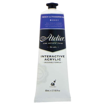 White Smoke Atelier Interactive Artists Acrylic Paint,  French Ultramarine S2 80ml Acrylic Paints