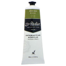 White Smoke Atelier Interactive Artists Acrylic Paint,  Green Gold S2 80ml Acrylic Paints