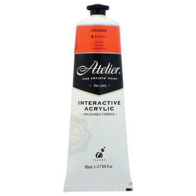 White Smoke Atelier Interactive Artists Acrylic Paint,  Orange S2 80ml Acrylic Paints