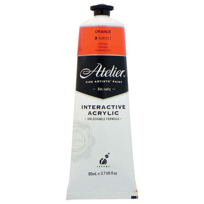White Smoke Atelier Interactive Artists Acrylic Paint,  Orange S2 80ml Acrylic Paints