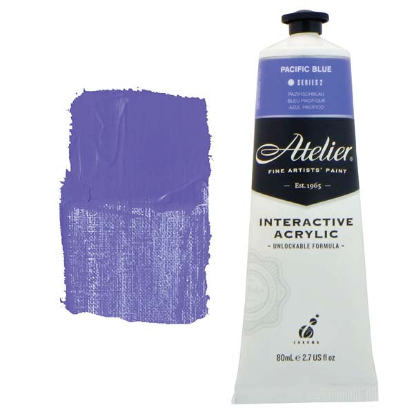 White Smoke Atelier Interactive Artists Acrylic Paint,  Pacific Blue S2 80ml Acrylic Paints
