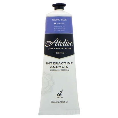 White Smoke Atelier Interactive Artists Acrylic Paint,  Pacific Blue S2 80ml Acrylic Paints