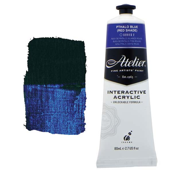 White Smoke Atelier Interactive Artists Acrylic Paint,  Pthalo Blue (Red Shade) S2 80ml Acrylic Paints