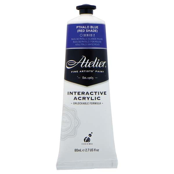 White Smoke Atelier Interactive Artists Acrylic Paint,  Pthalo Blue (Red Shade) S2 80ml Acrylic Paints