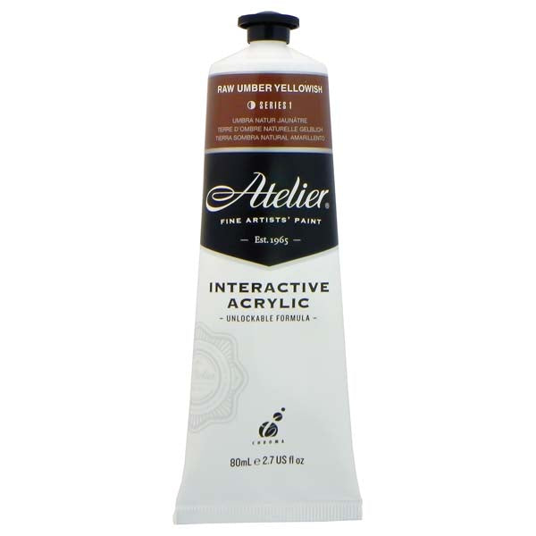 White Smoke Atelier Interactive Artists Acrylic Paint,  Raw Umber (Yellowish) S1 80ml Acrylic Paints
