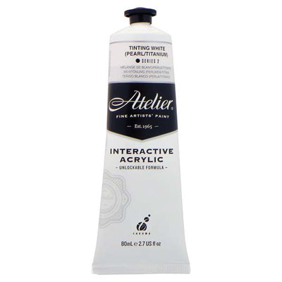 White Smoke Atelier Interactive Artists Acrylic Paint,  Tinting White (Pearl Titanium) S2 80ml Acrylic Paints