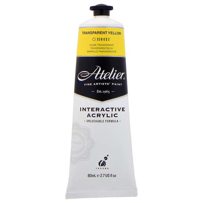 White Smoke Atelier Interactive Artists Acrylic Paint,  Trans Yellow S2 80ml Acrylic Paints