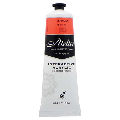 White Smoke Atelier Interactive Artists Acrylic Paint,  Vermillion S2 80ml Acrylic Paints