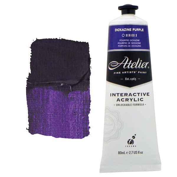 White Smoke Atelier Interactive Artists Acrylic Paint,  Diox Purple S3 80ml Acrylic Paints