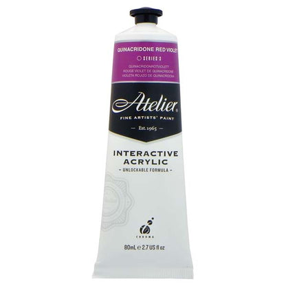 White Smoke Atelier Interactive Artists Acrylic Paint,  Quin Red Violet S3 80ml Acrylic Paints