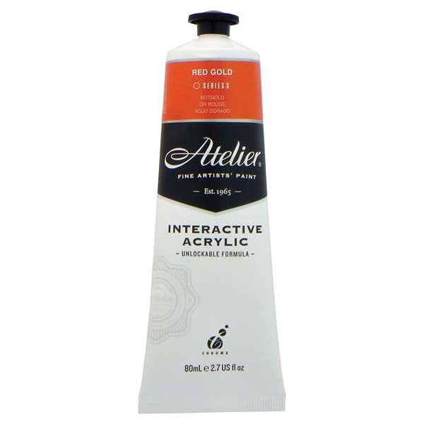 White Smoke Atelier Interactive Artists Acrylic Paint,  Red Gold S3 80ml Acrylic Paints