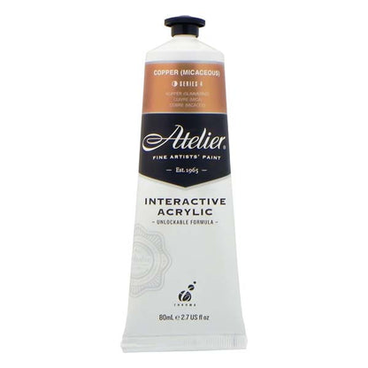 White Smoke Atelier Interactive Artists Acrylic Paint,  Copper S4 80ml Acrylic Paints