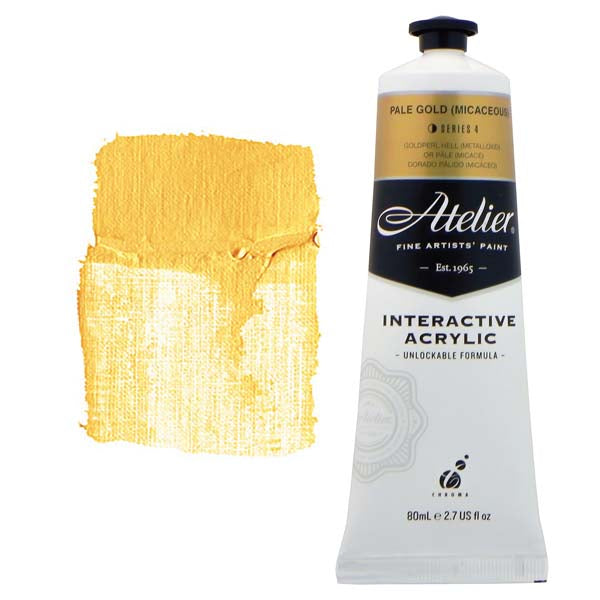 White Smoke Atelier Interactive Artists Acrylic Paint,  Pale Gold S4 80ml Acrylic Paints