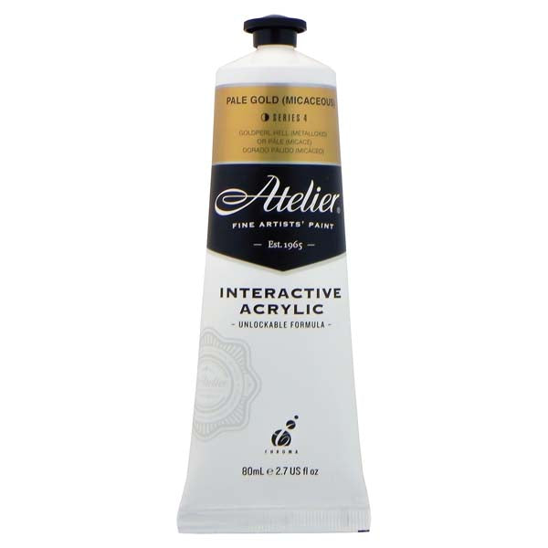 White Smoke Atelier Interactive Artists Acrylic Paint,  Pale Gold S4 80ml Acrylic Paints
